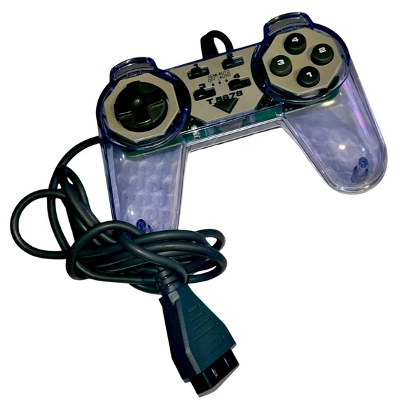 Vintage CompUSA T5678 Transparent Clear Wired PC Game Controller - Picture 1 of 6